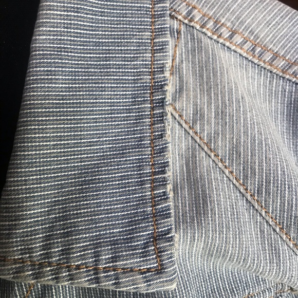 Anthropologie Pilcro Classic Denim Railroad Stripe Jacket - Picture 7 of 9